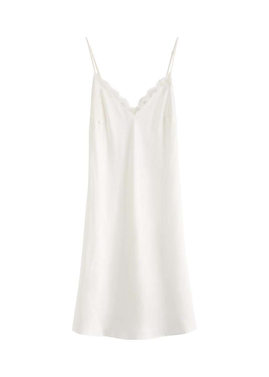 Simone PRLE Love Me Lace-trim Silk-satin Night Dress - Ivory - L L