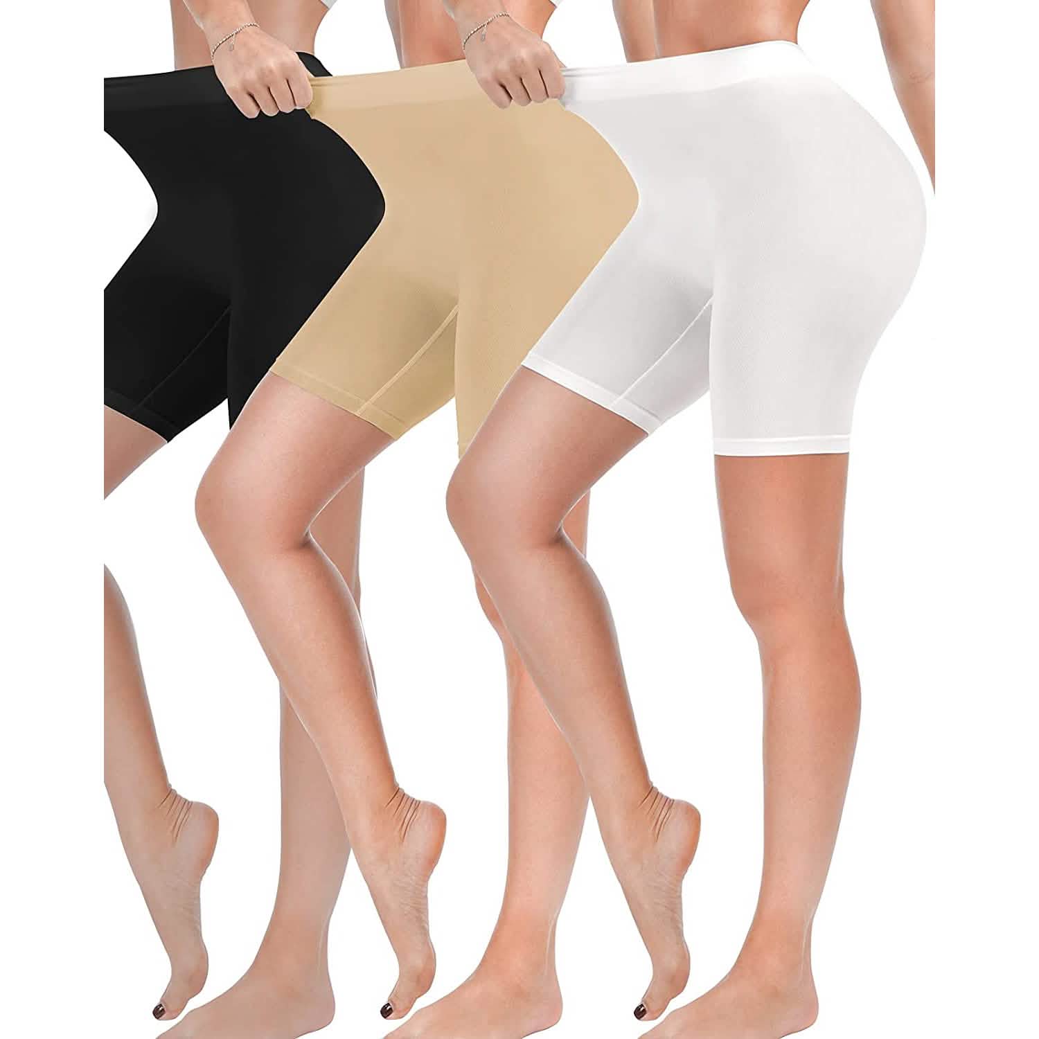 -Pack: Slip Shorts for Women Under Dress, Comfortable Smooth Yoga Shorts
