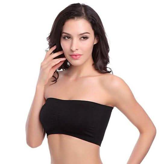 -Pack: Women's Seamless Strapless Bandeau Crop Tube Top Bra Padded Bralettes