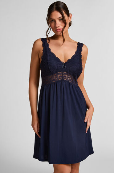 Hunkemöller Nora Lace Slip Dress Blue