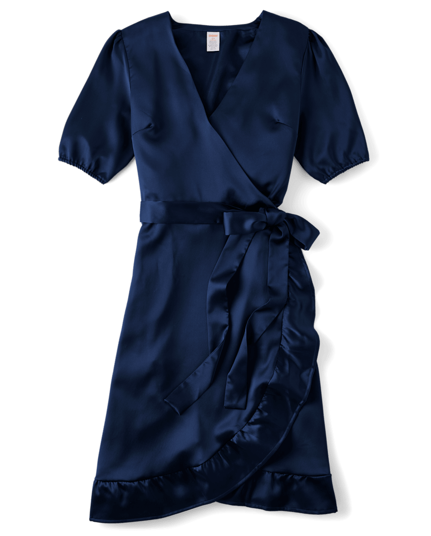 Gymboree | Womens | Mommy And Me Ruffle Wrap Dress - Royal Christmas in Blue | Size Medium
