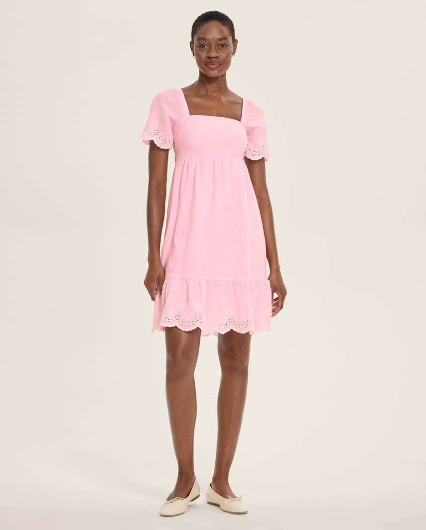 Gymboree | Womens | Mommy And Me Eyelet Linen-Blend Tiered Dress in Pink | Size