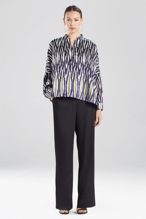 Shirin-Ombre Satin Caftan Blouse