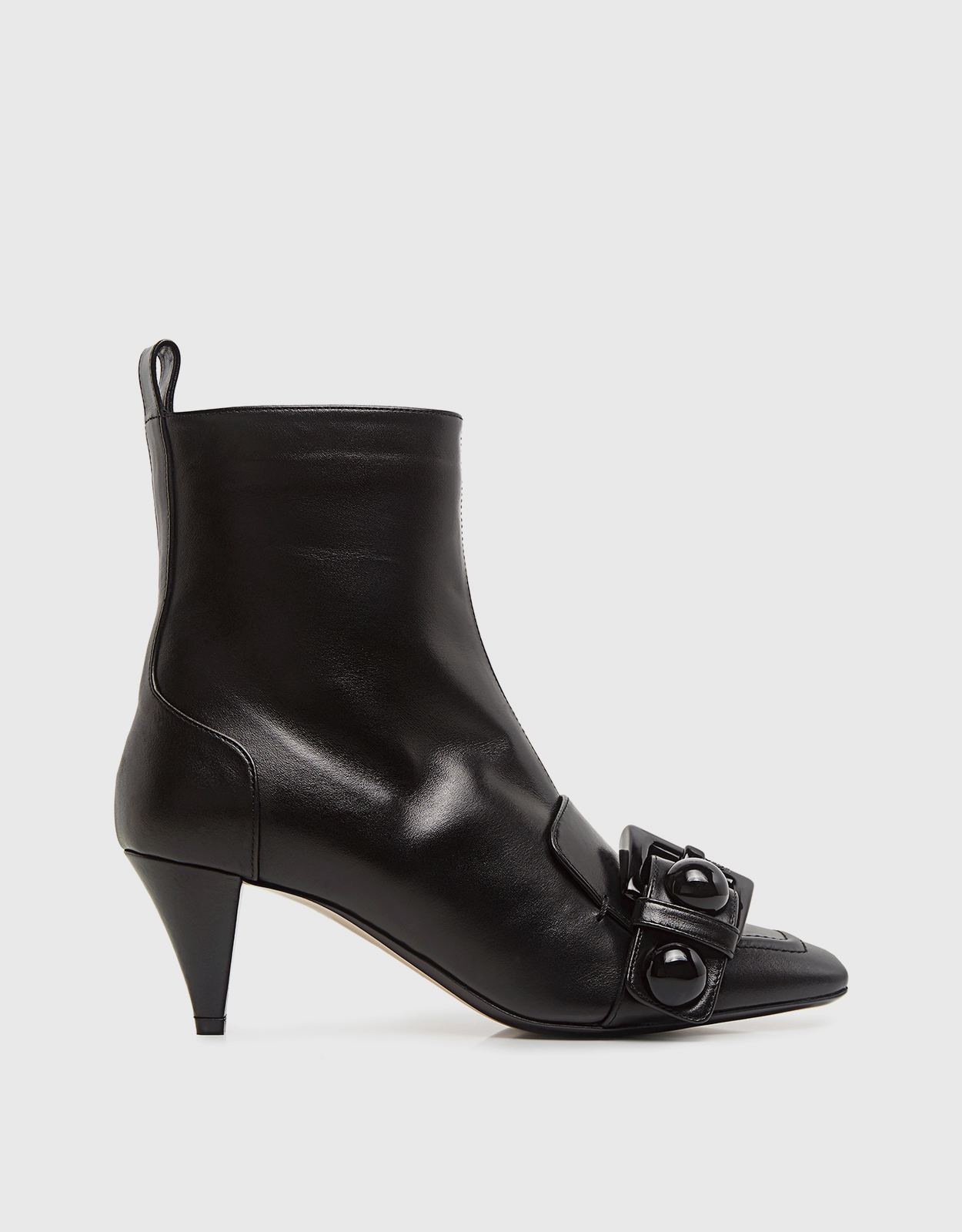No. Calf Leather Square-toe Embellished Buckle Ankle Boots - IT .