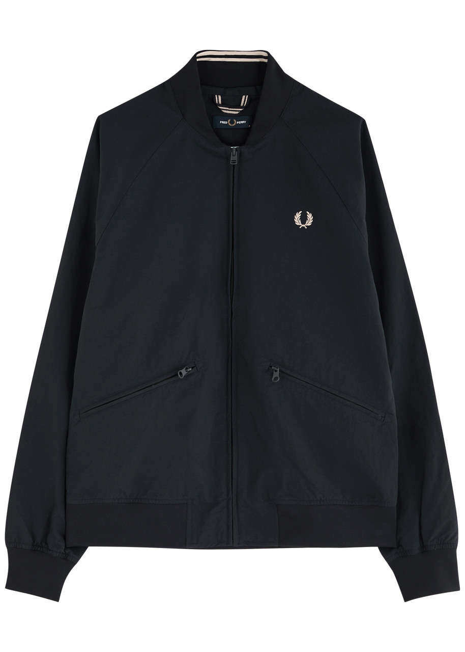 Fred Perry Logo-embroidered Nylon Bomber Jacket - Navy