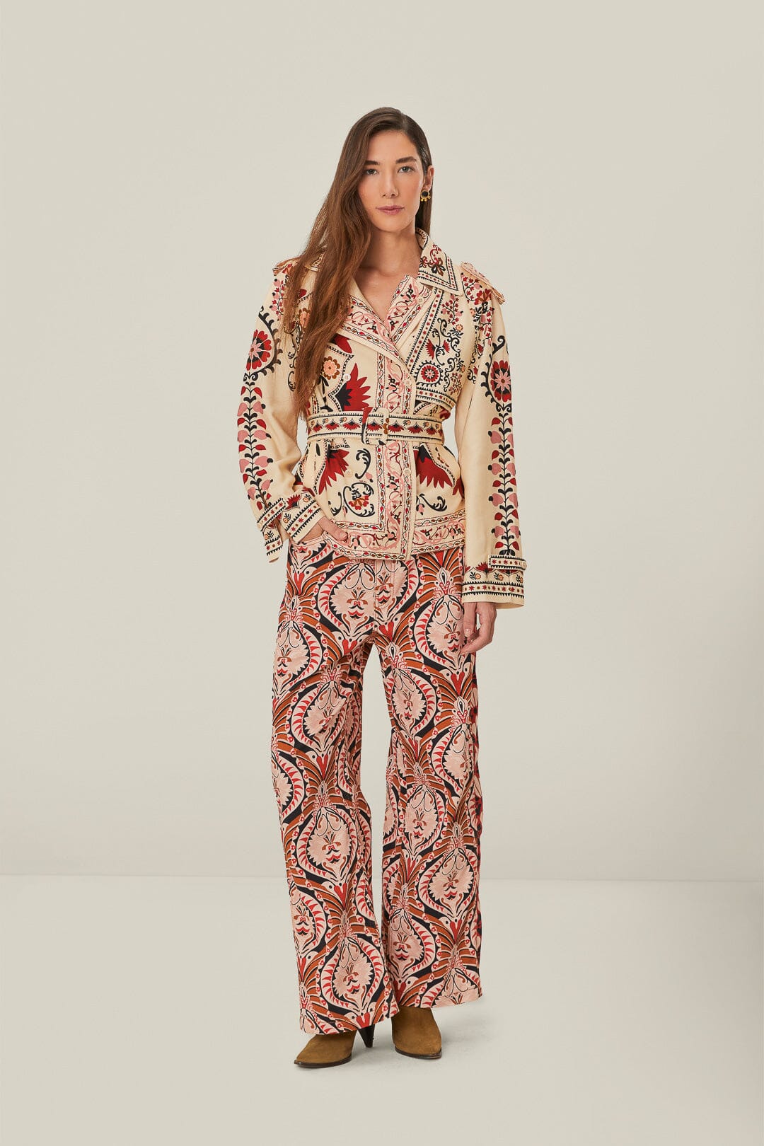 Cream Cashew Mandala Blazer, CASHEW MANDALA CREAM