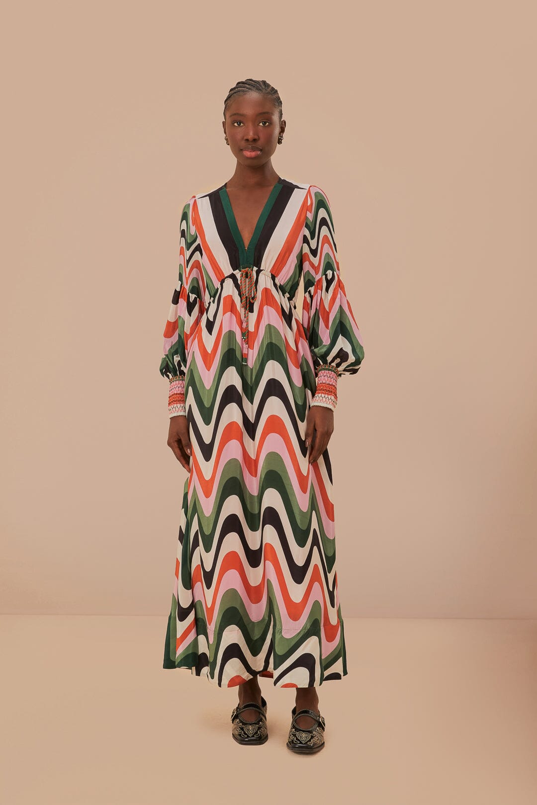 Multicolor Wave Gradient Maxi Dress, WAVE GRADIENT MULTICOLOR