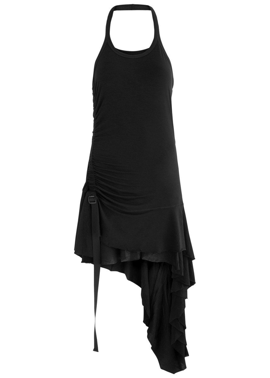 Helmut Lang Wind Ruched Jersey Mini Dress - Black - S - S