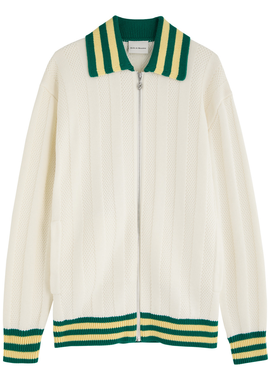 DRLE DE Monsieur Le Cardigan Aprs-sport Wool-blend Cardigan - Cream