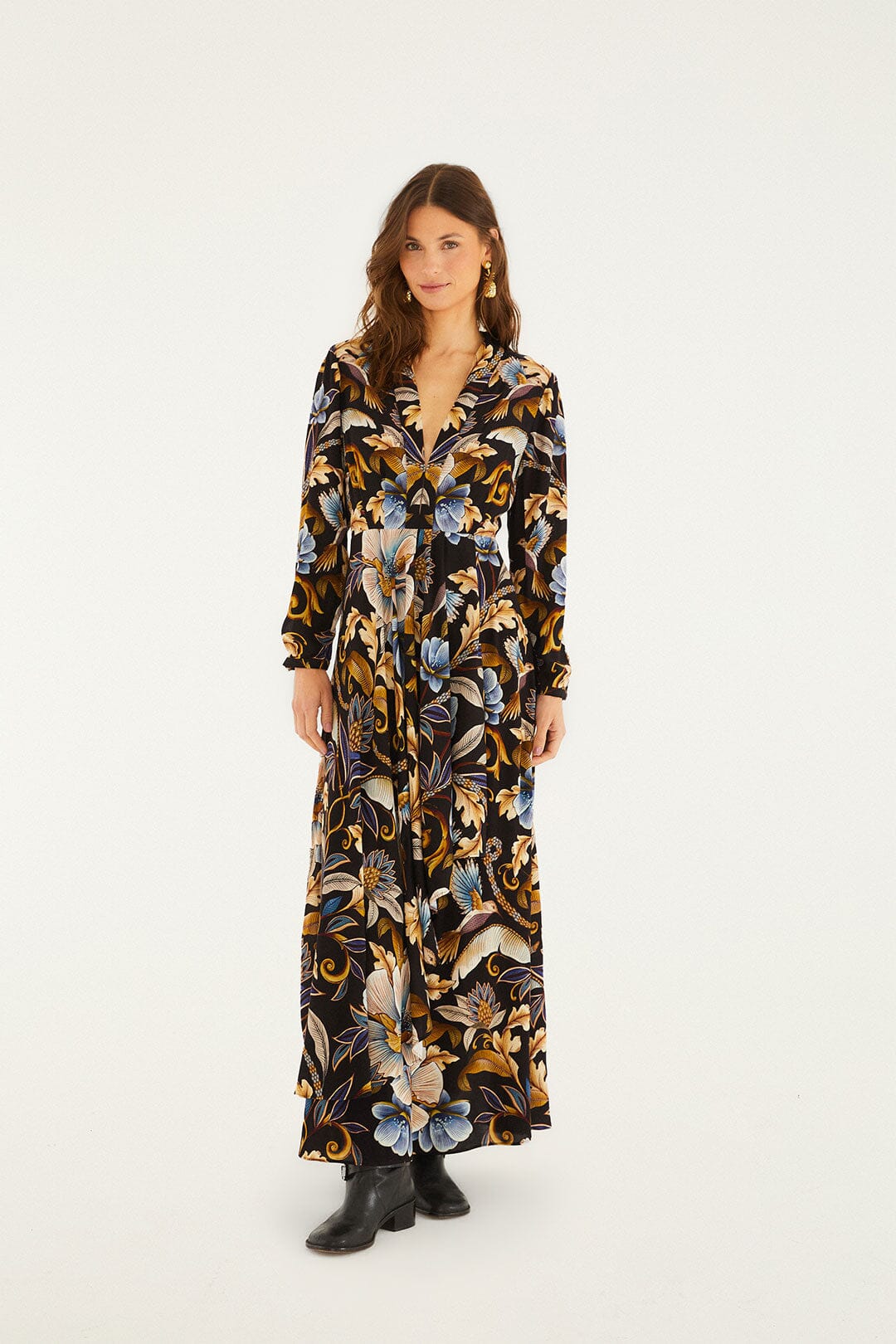 Black Snake Garden Lenzing Ecovero Viscose Maxi Dress, SNAKE GARDEN BLACK