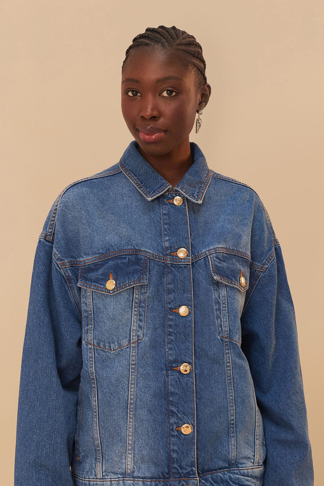 Denim Buttoned Jacket, DENIM