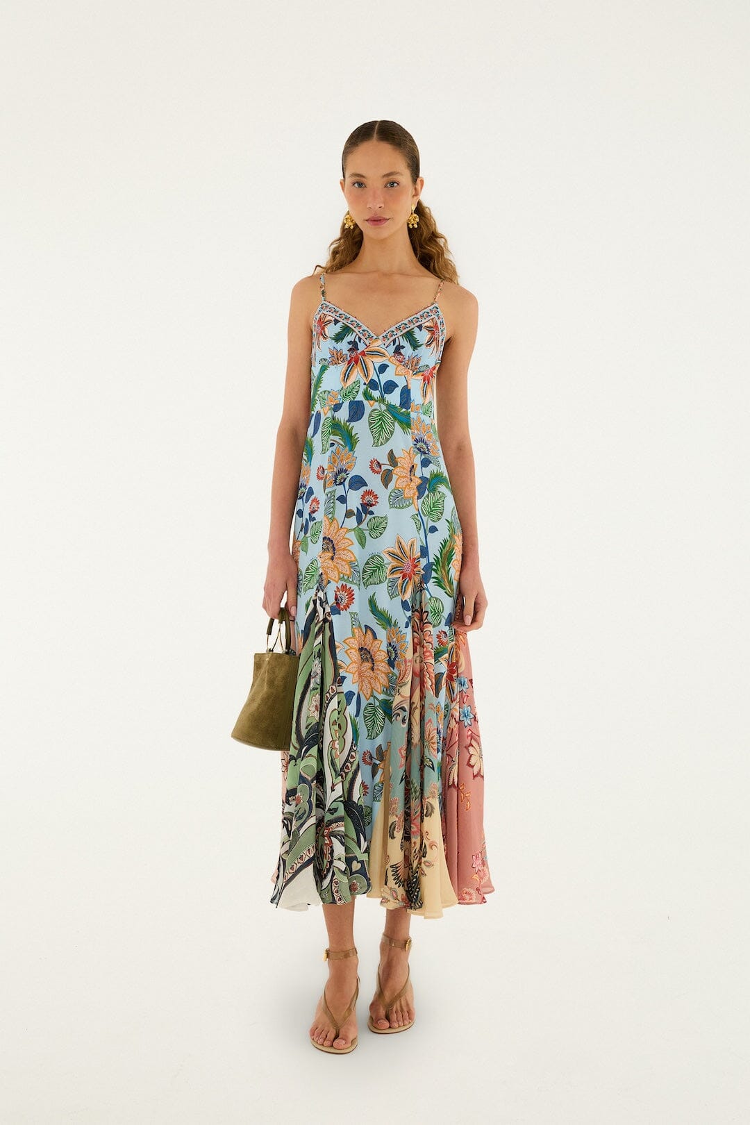 Light Blue Floral Delhi Sleeveless Maxi Dress, FLORAL DELHI LIGHT BLUE