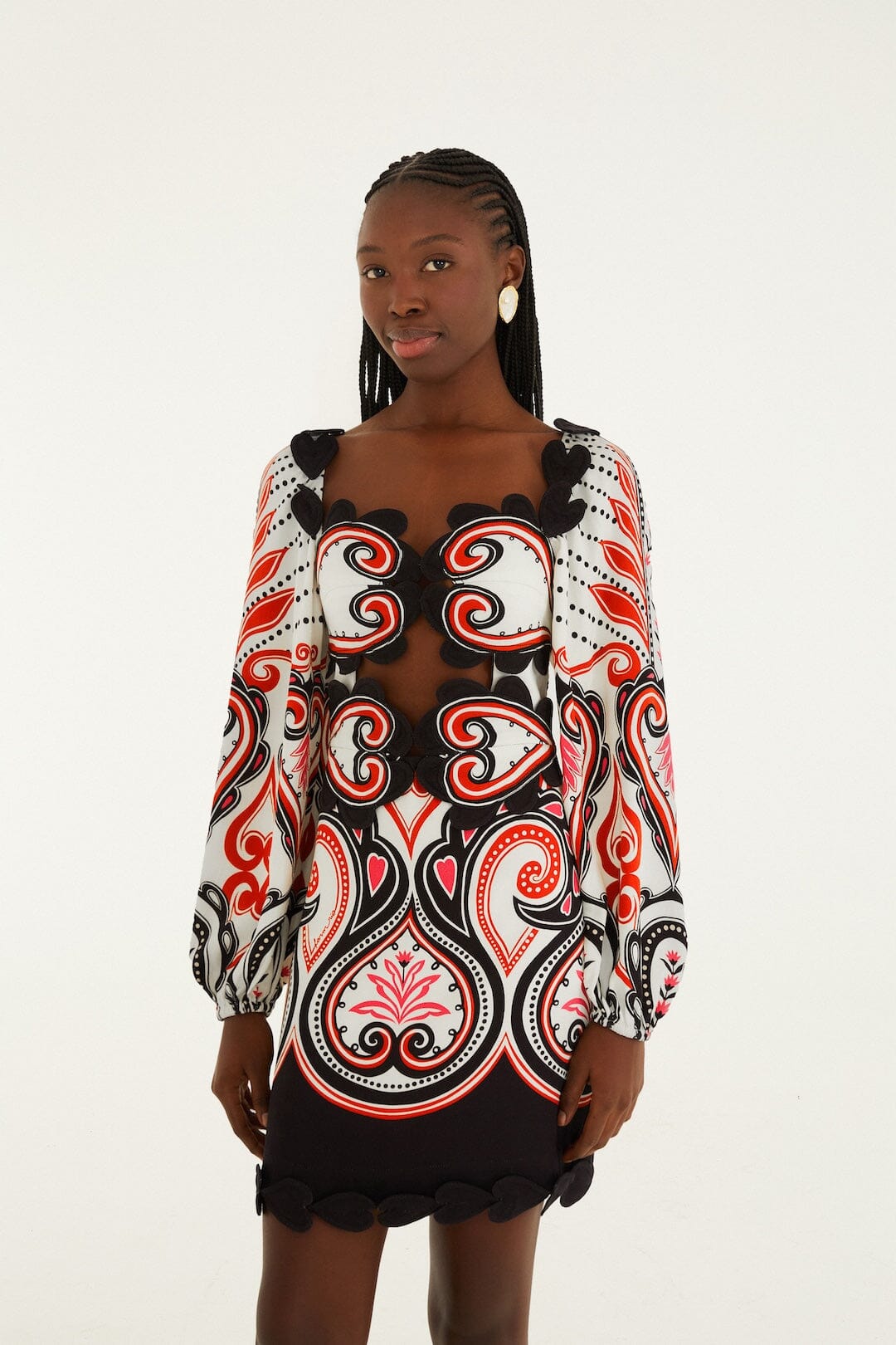 Off-White Graphic Ainika Cut-Out Hearts Mini Dress, GRAPHIC AINIKA WINTER WHITE