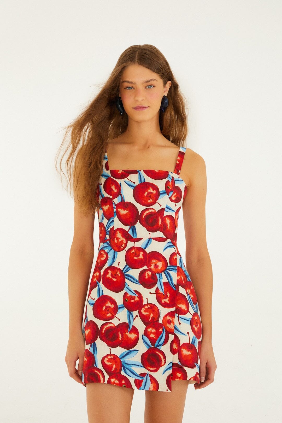 Cherry Blossom Sleeveless Euroflax Premium Linen Mini Dress, CHERRY BLOSSOM