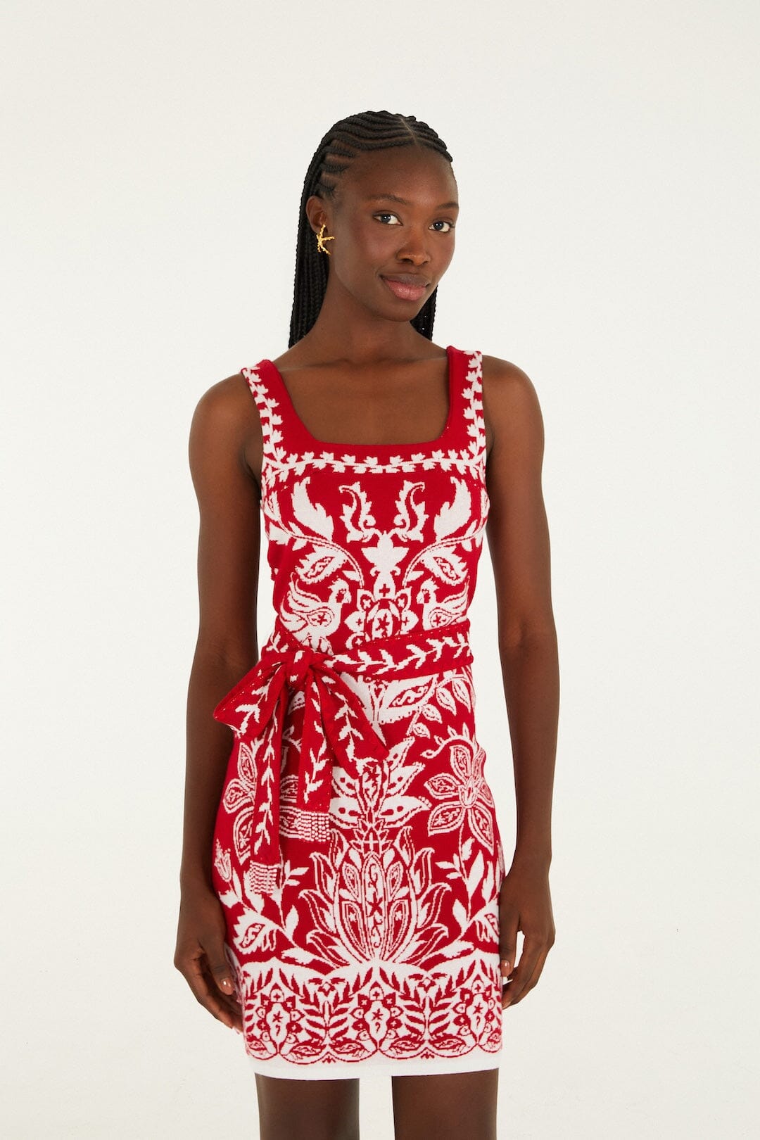 Red Miranda Knit Mini Dress, MIRANDA RED