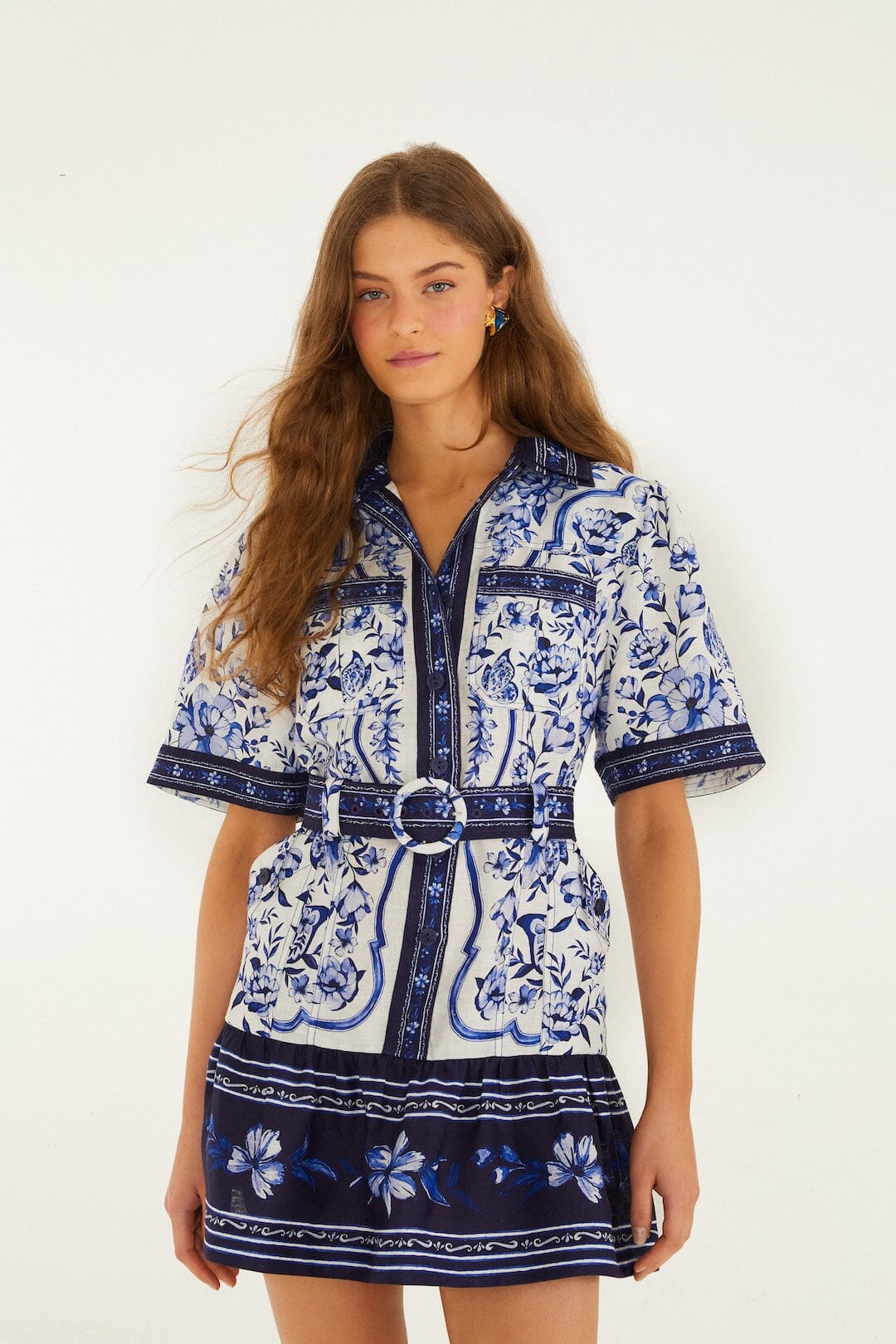 Off-White Porcelain Garden Euroflax Premium Linen Mini Dress, PORCELAIN GARDEN OFF