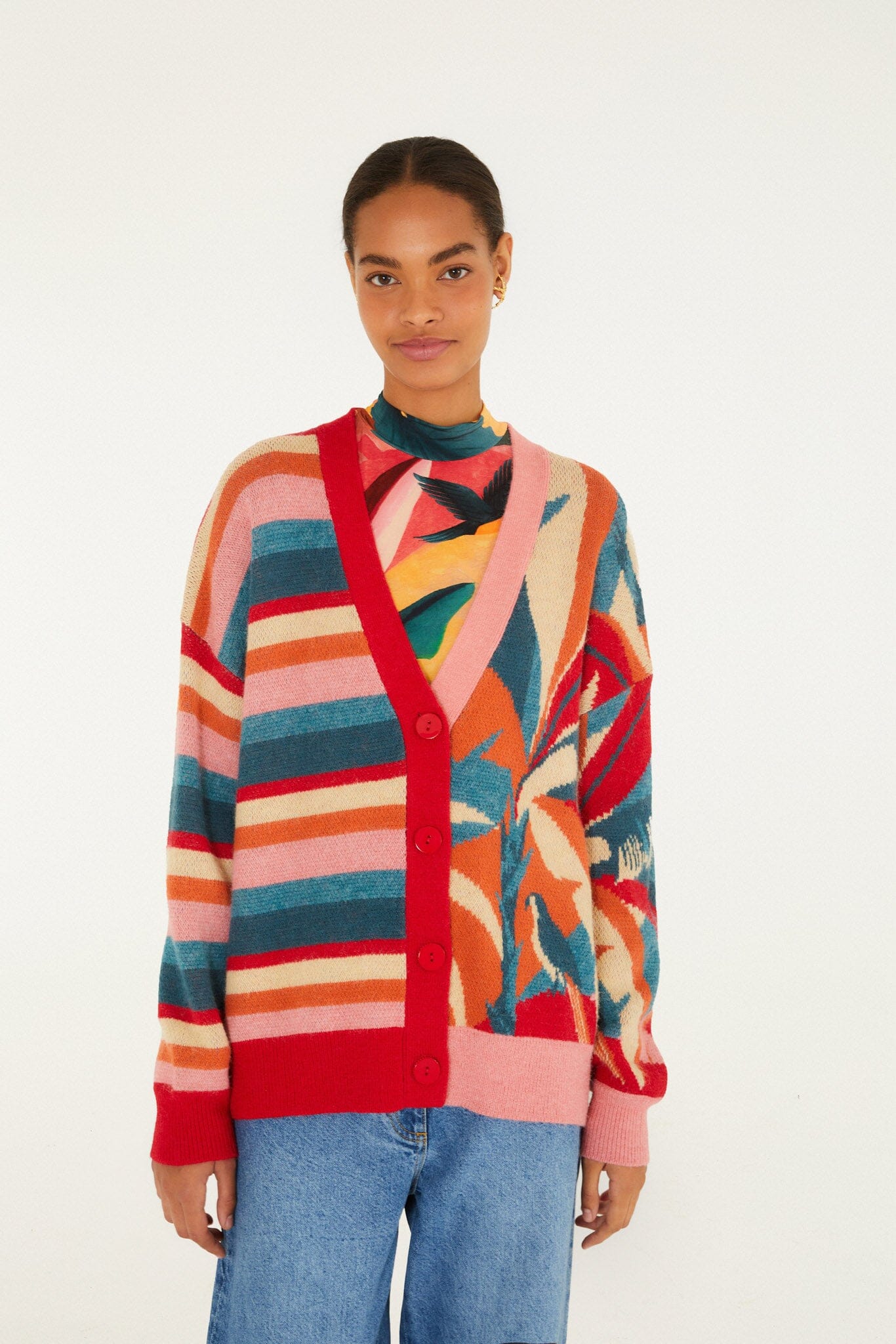Atlantic Rainforest Knit Cardigan, ATLANTIC RAINFOREST MULTICOLOR