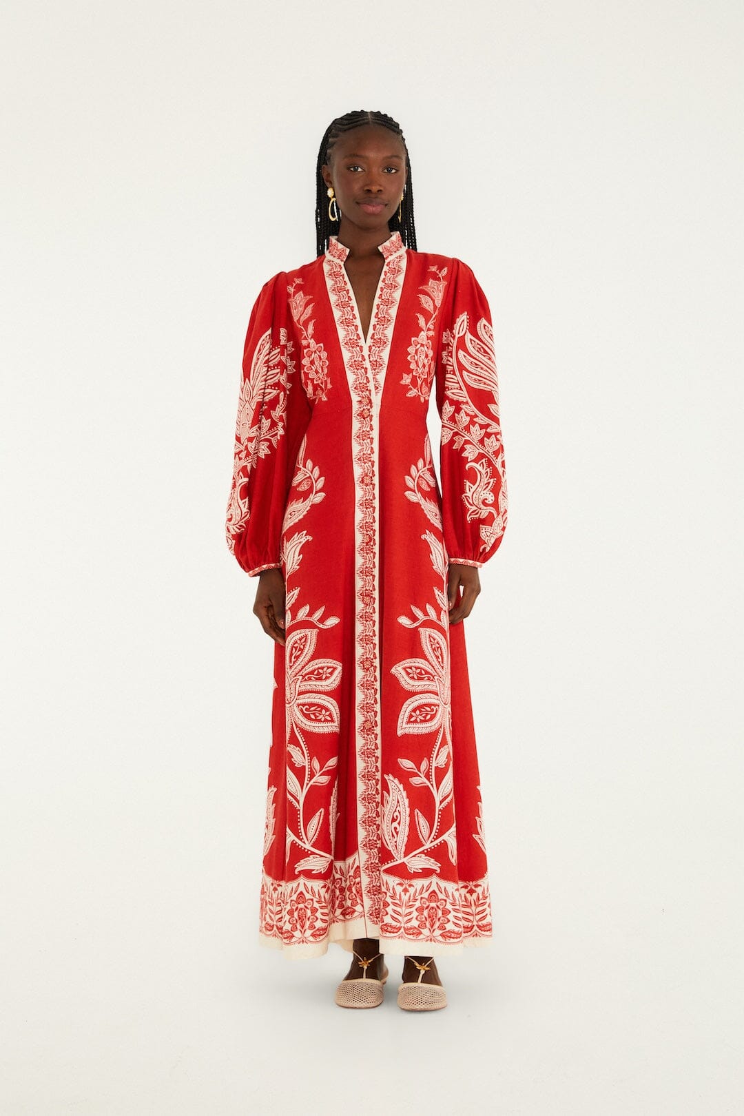 Red Miranda Lenzing Ecovero Euroflax Maxi Dress, MIRANDA RED