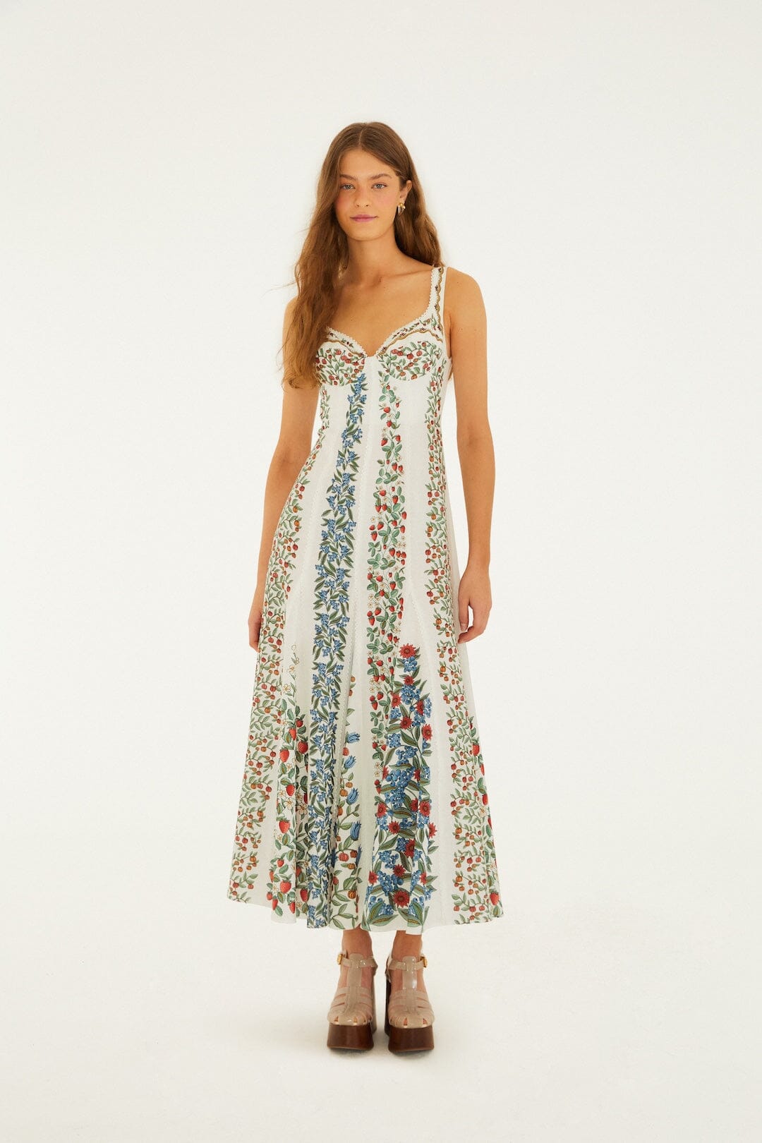 Off-White Fruit Beauty Lenzing Ecovero Euroflax Maxi Dress, FRUIT BEAUTY OFF