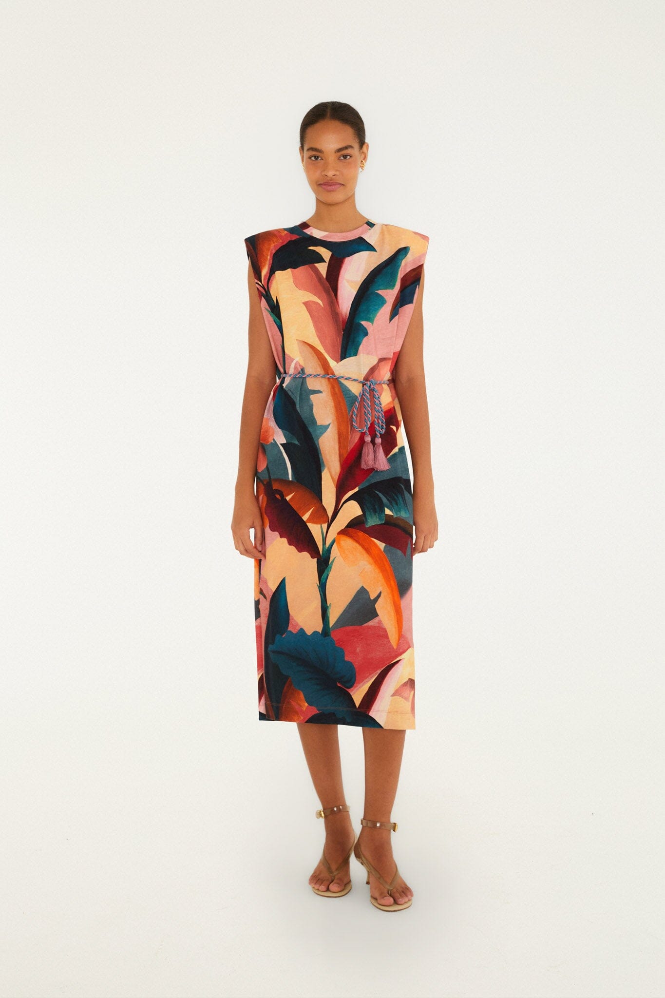 Multicolor Atlantic Rainforest Organic Cotton Shirt Midi Dress, ATLANTIC RAINFOREST MULTICOLOR