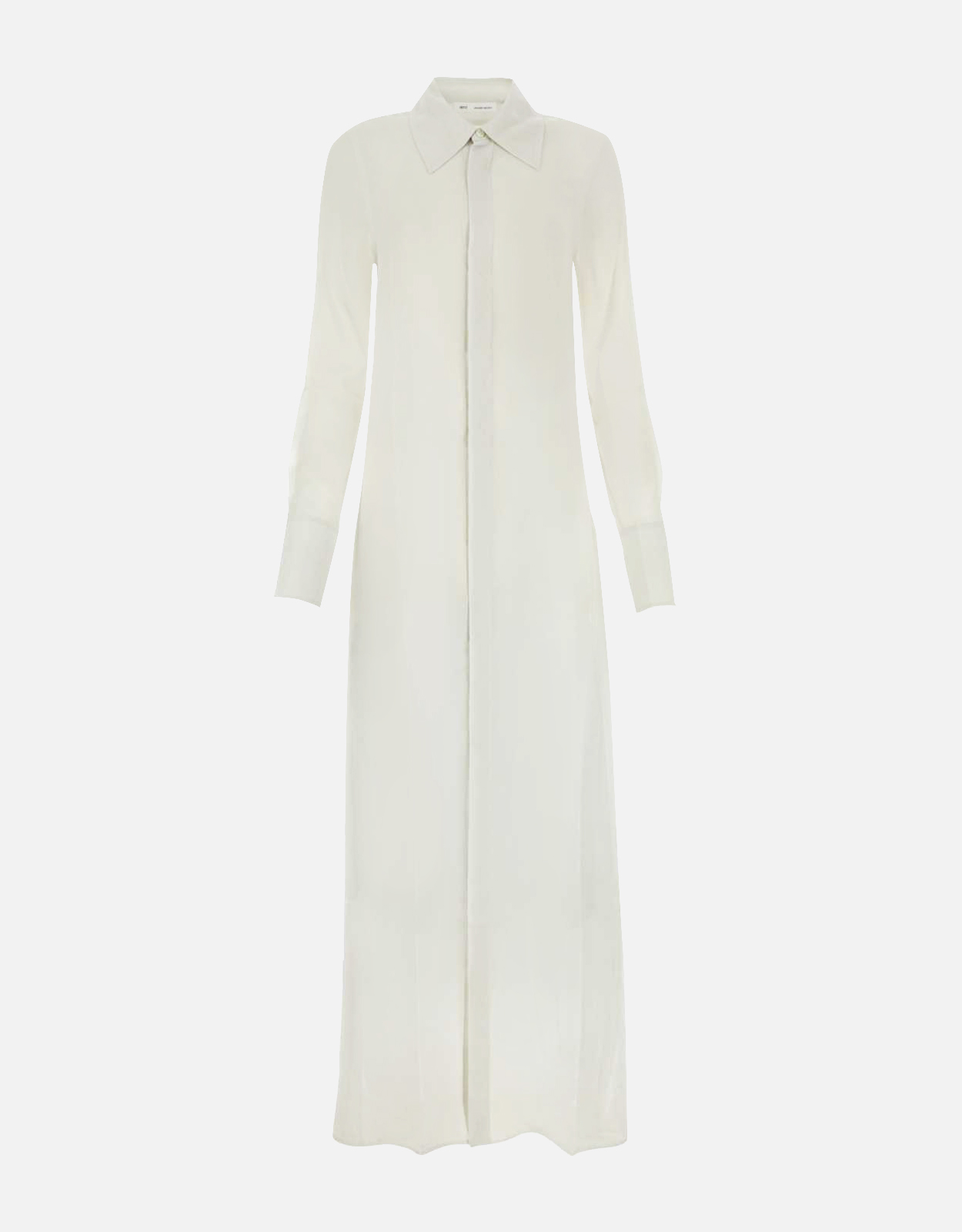 AMI Paris Silk Long Sleeve Midi Shirt Dress - IT