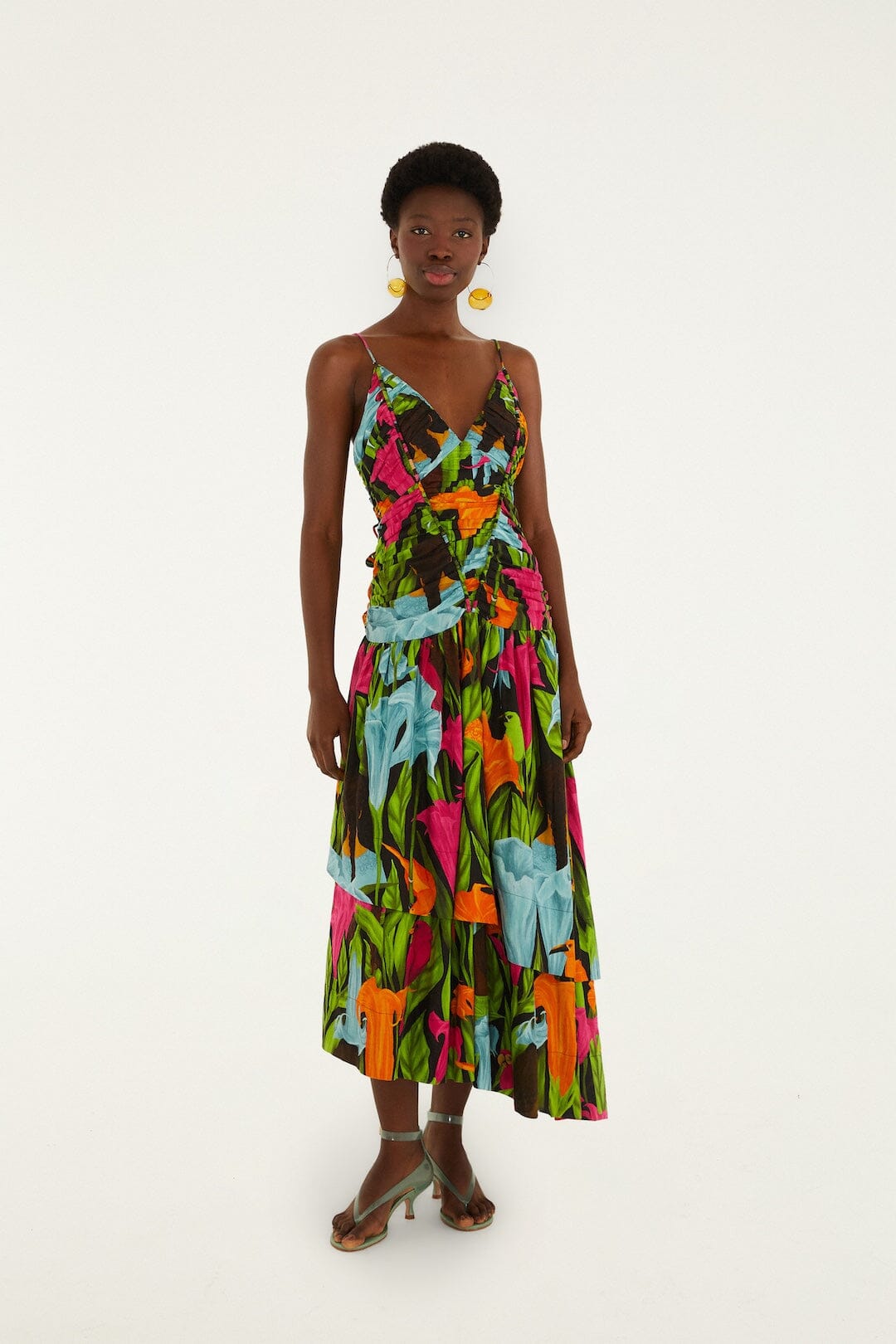 Black Mujeres Y Flores Lenzing Ecovero Euroflax Midi Dress, MUJERES Y FLORES BLACK
