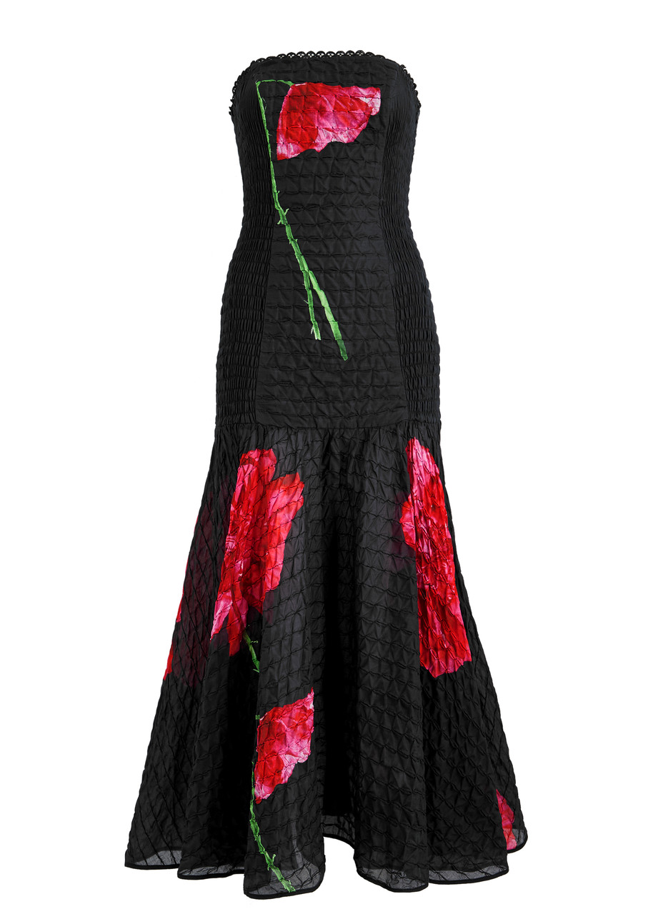 Charo Ruiz Ibiza Opal Floral-print Cotton-blend Midi Dress - Black Red - M M