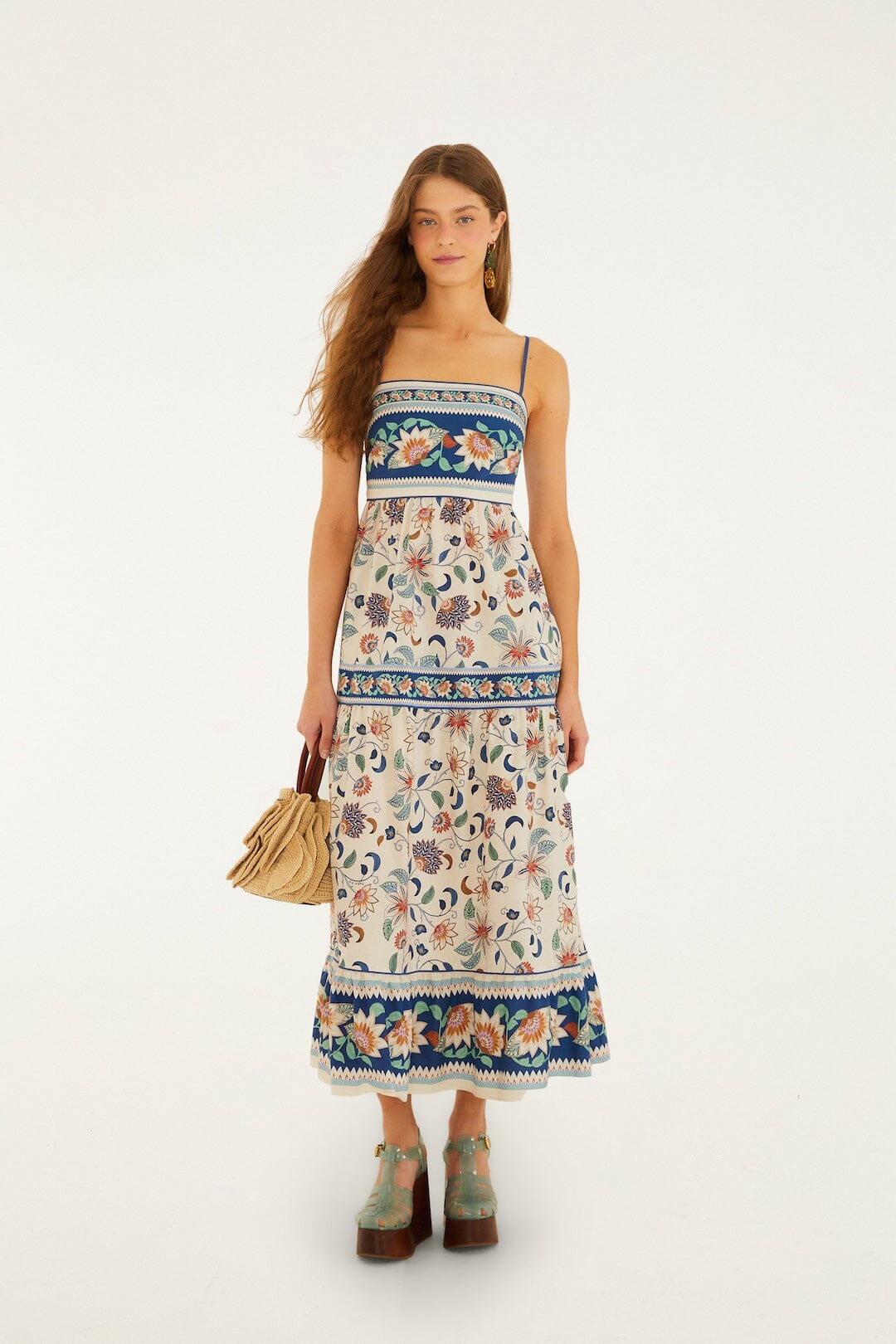 Soft Pink Floral Delhi Tapestry Midi Dress, FLORAL DELHI TAPESTRY LIGHT PINK