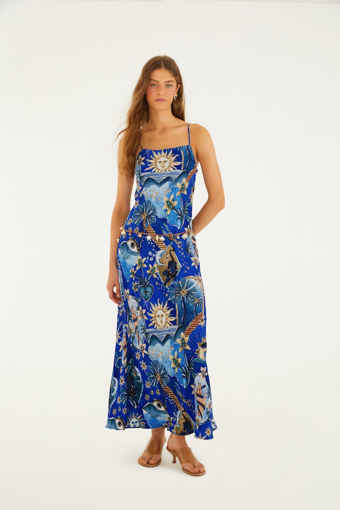 Blue Mystical Lenzing Ecovero Viscose Maxi Dress, MYSTICAL BLUE