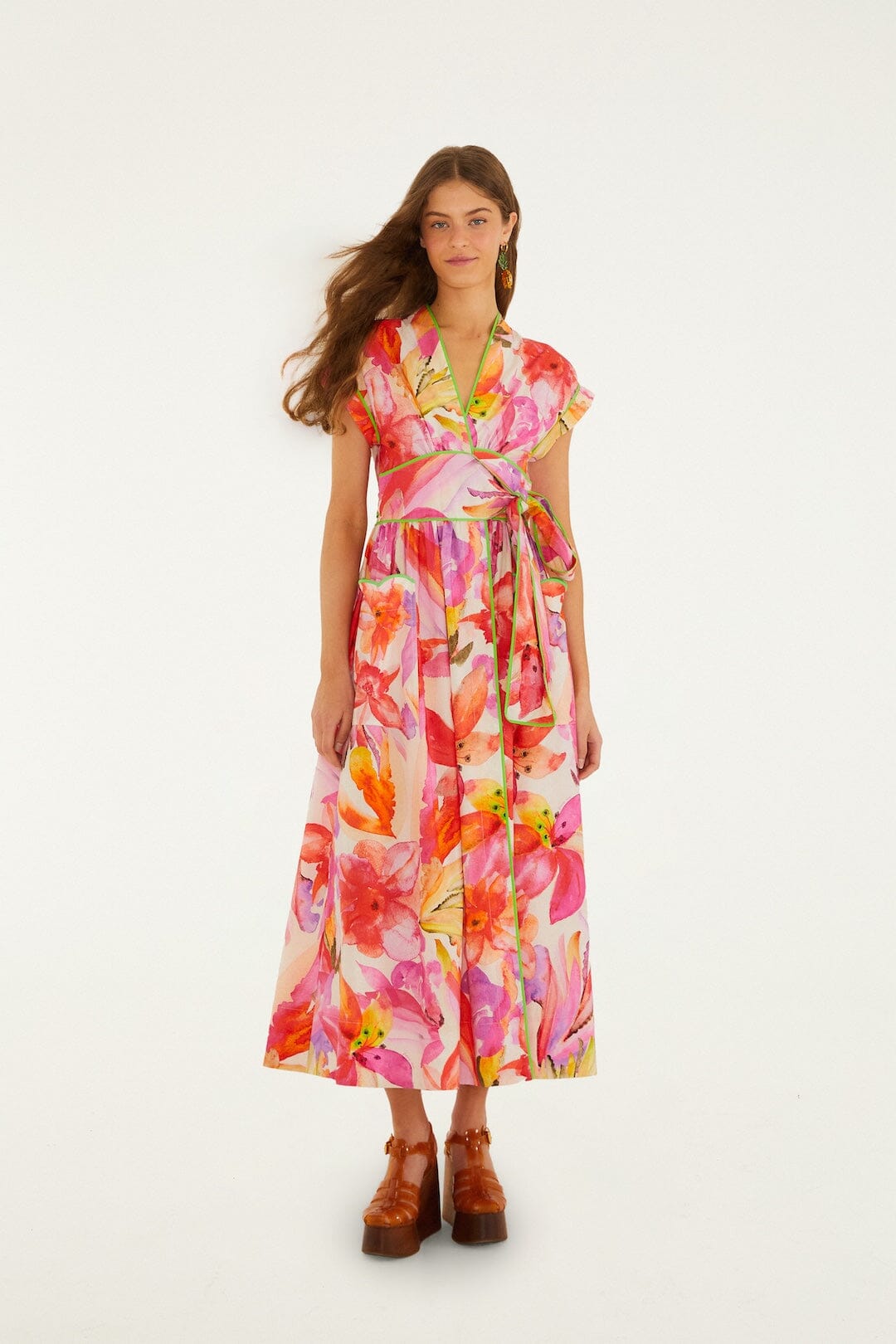 Multicolor Artsy Flora Belted Maxi Dress, ARTSY FLORA OFF