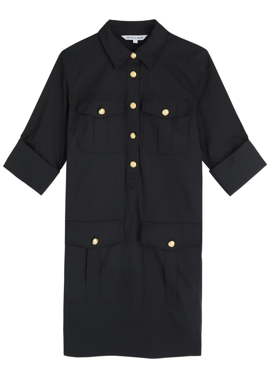 Veronica Beard Saude Stretch-cotton Poplin Shirt Dress - Black - L