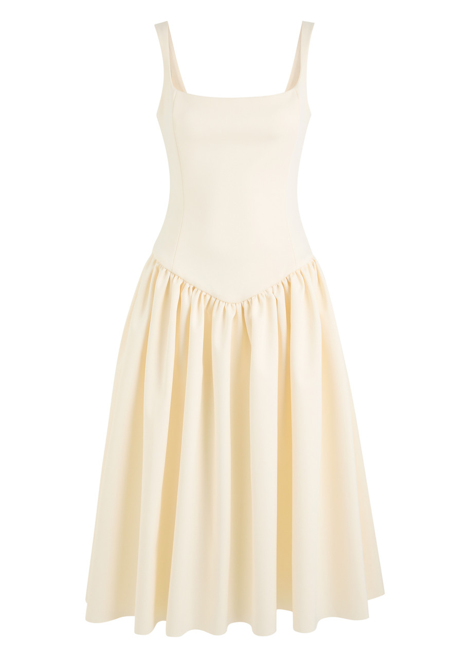 DE LA Vali Lola Satin Midi Dress - Ivory - X