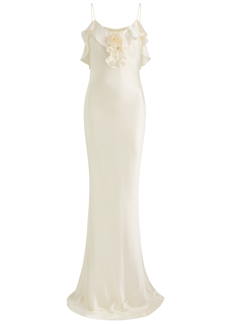 DE LA Vali Esperanza Stretch-silk Maxi Dress - Ivory - M