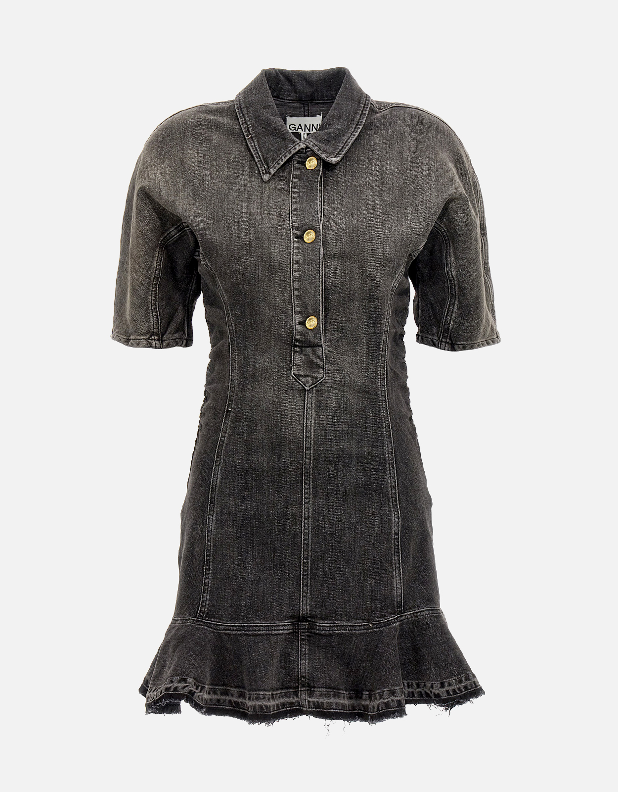 Ganni Stretch Cotton Denim Mini Dress -