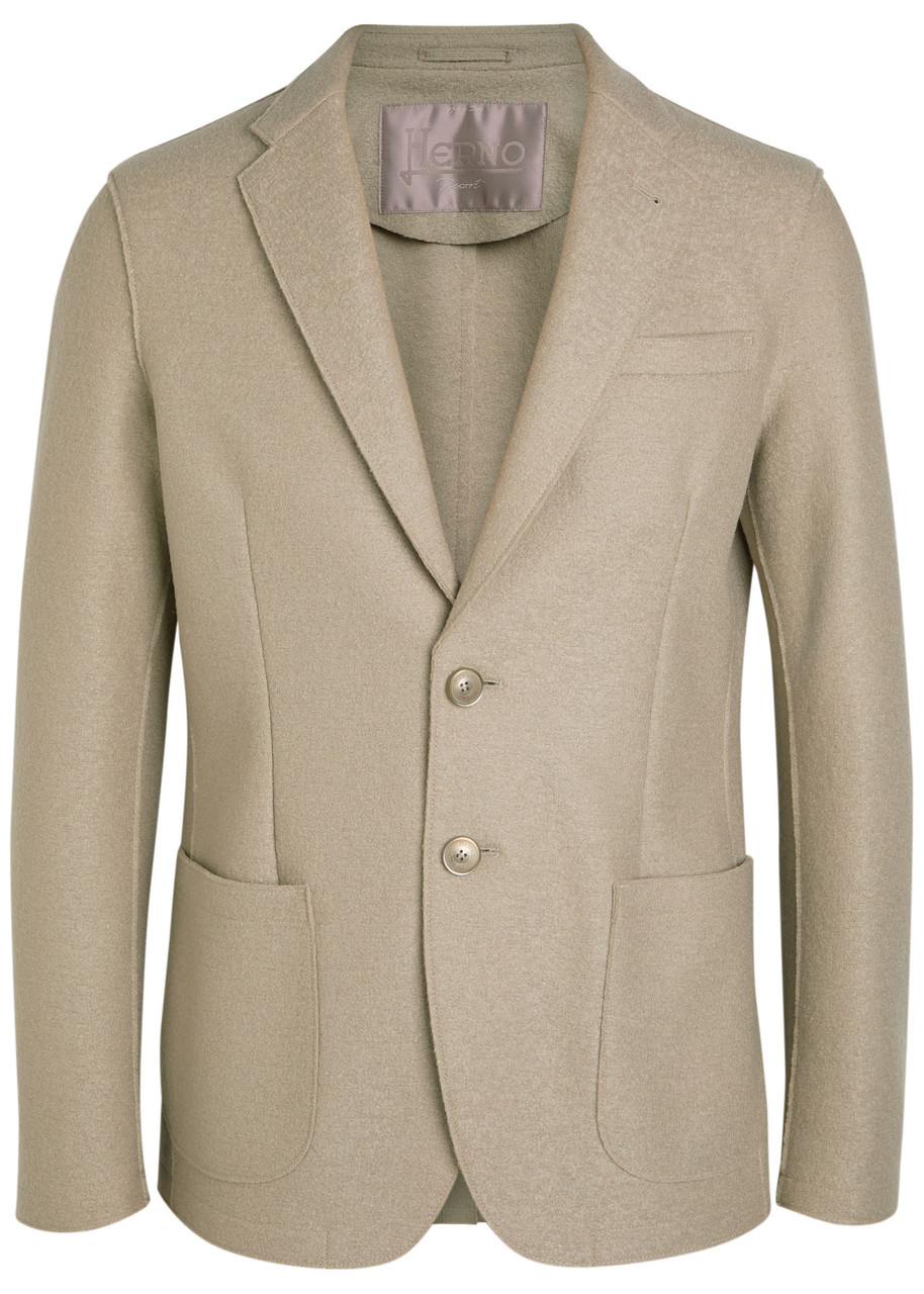 Herno Darted Wool Blazer - Beige -