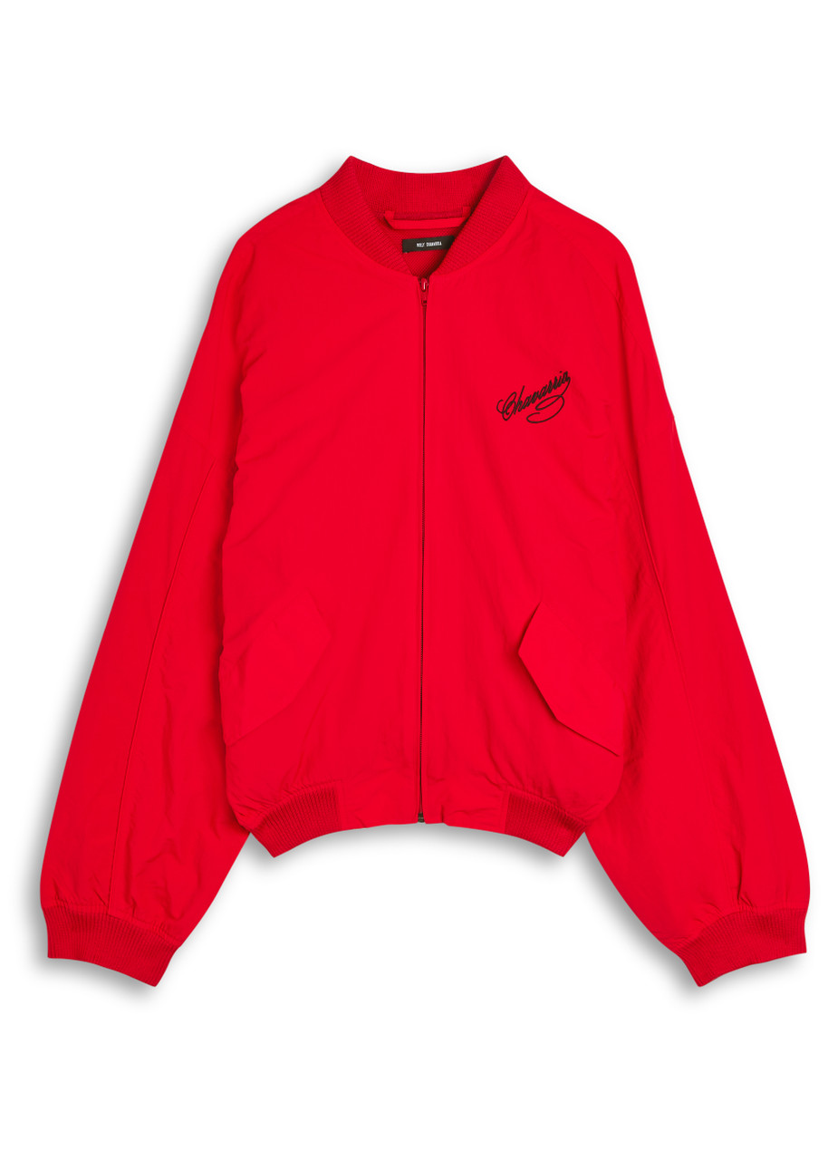 Willy Chavarria Logo-embroidered Shell Bomber Jacket - Red