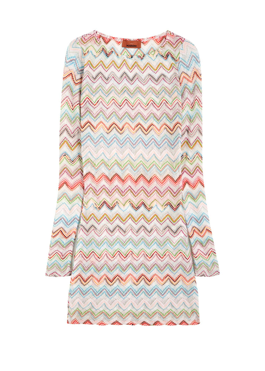 Missoni Zigzag Metallic-knit Mini Dress - Multicoloured - S