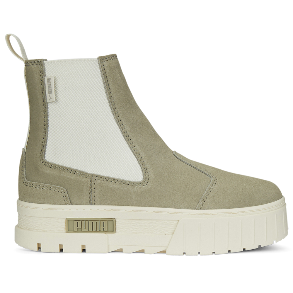 PUMA Mayze Suede Round Toe Platform Chelsea Boots