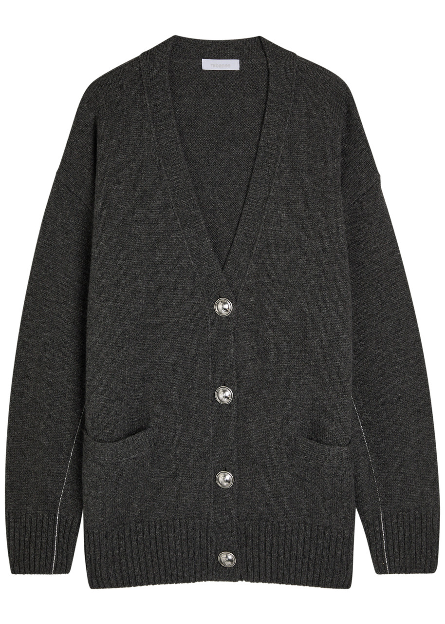 Rabanne Wool-cashmere Cardigan - Grey