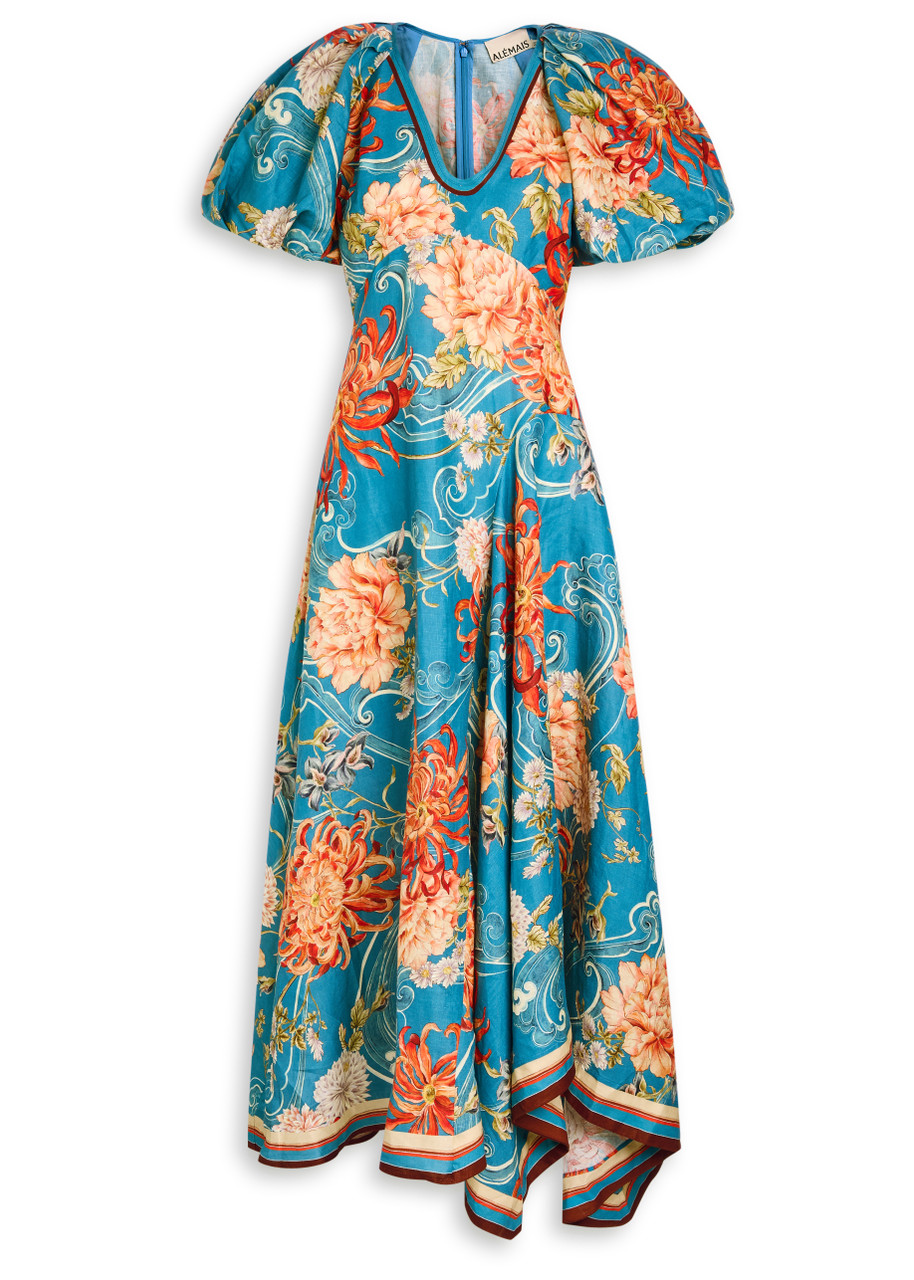 Alemais Fletcher Floral-printed Flax Maxi Dress - Multicoloured - S