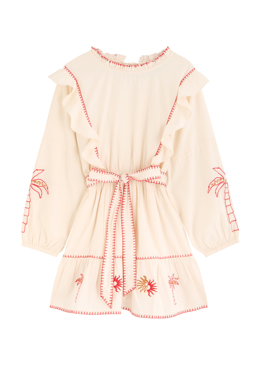 Never Fully Dressed Pollenca Embroidered Cotton Mini Dress - White -