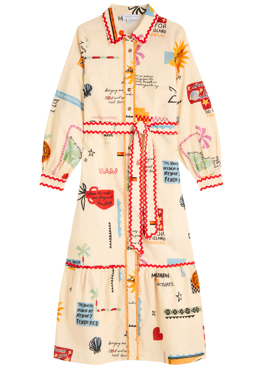 Never Fully Dressed Poema Cotton-blend Maxi Shirt Dress - Cream -