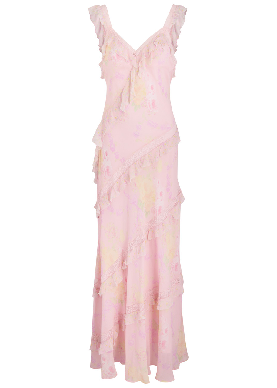 Loveshackfancy Radiance Floral-printed Chiffon Maxi Dress - Pink - S - S