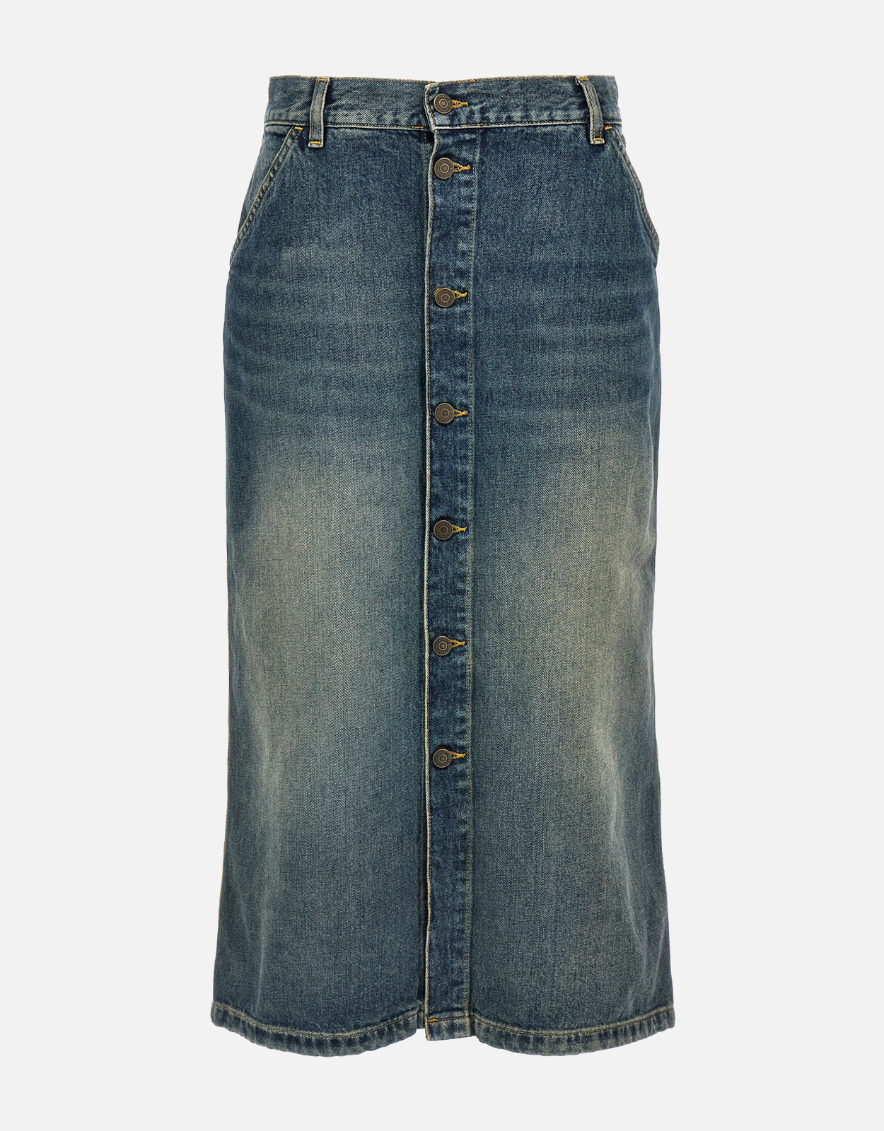 Carhartt Wip Cotton Midi Denim Skirt
