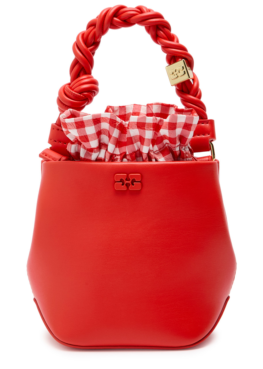 Ganni Bou Mini Leather Bucket bag - Red