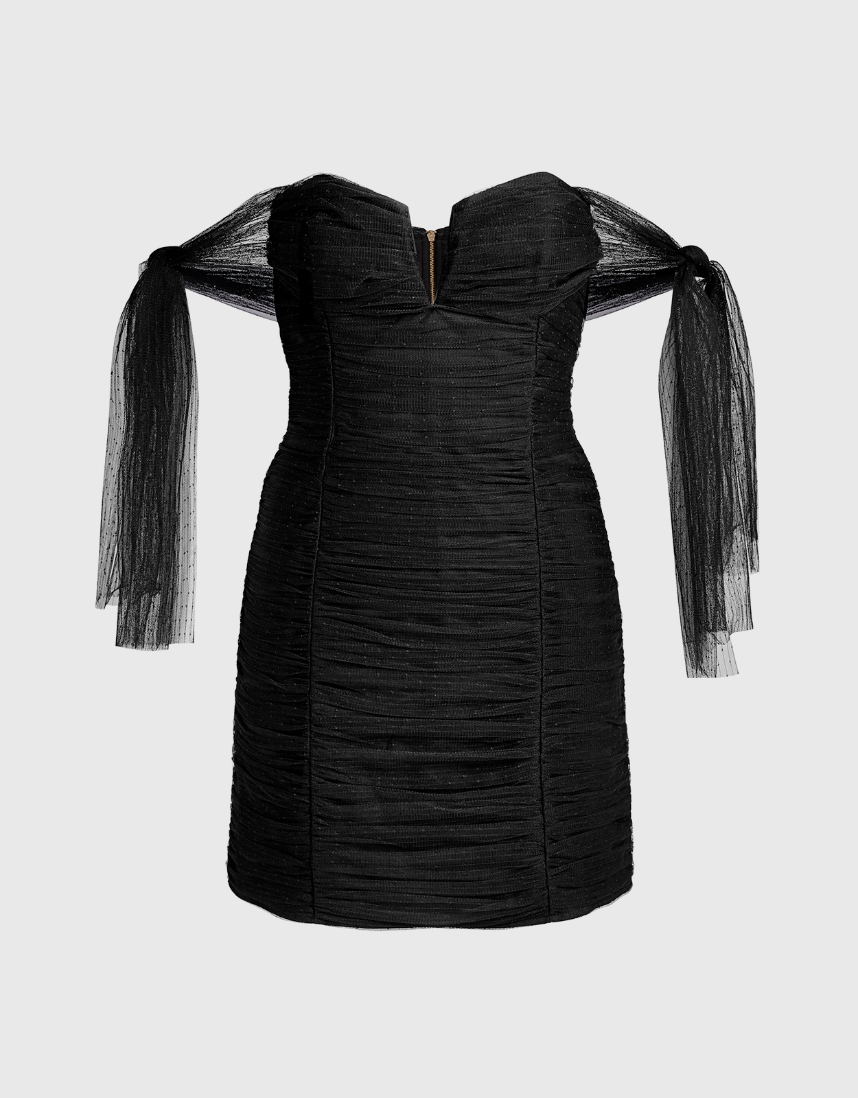 Alice McCall Good Vibes Tulle Tie Off Shoulder Fitted Mini Dress -
