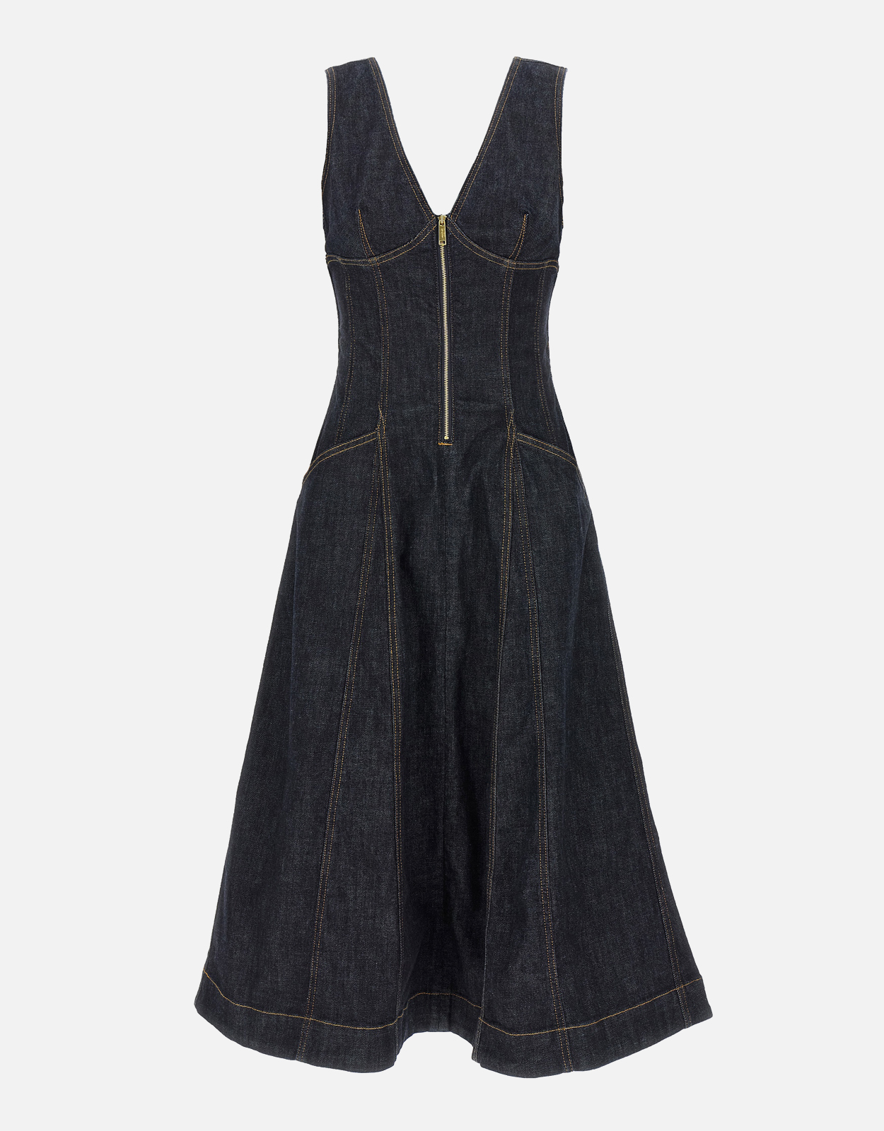 Self-Portrait Denim Midi Dress -
