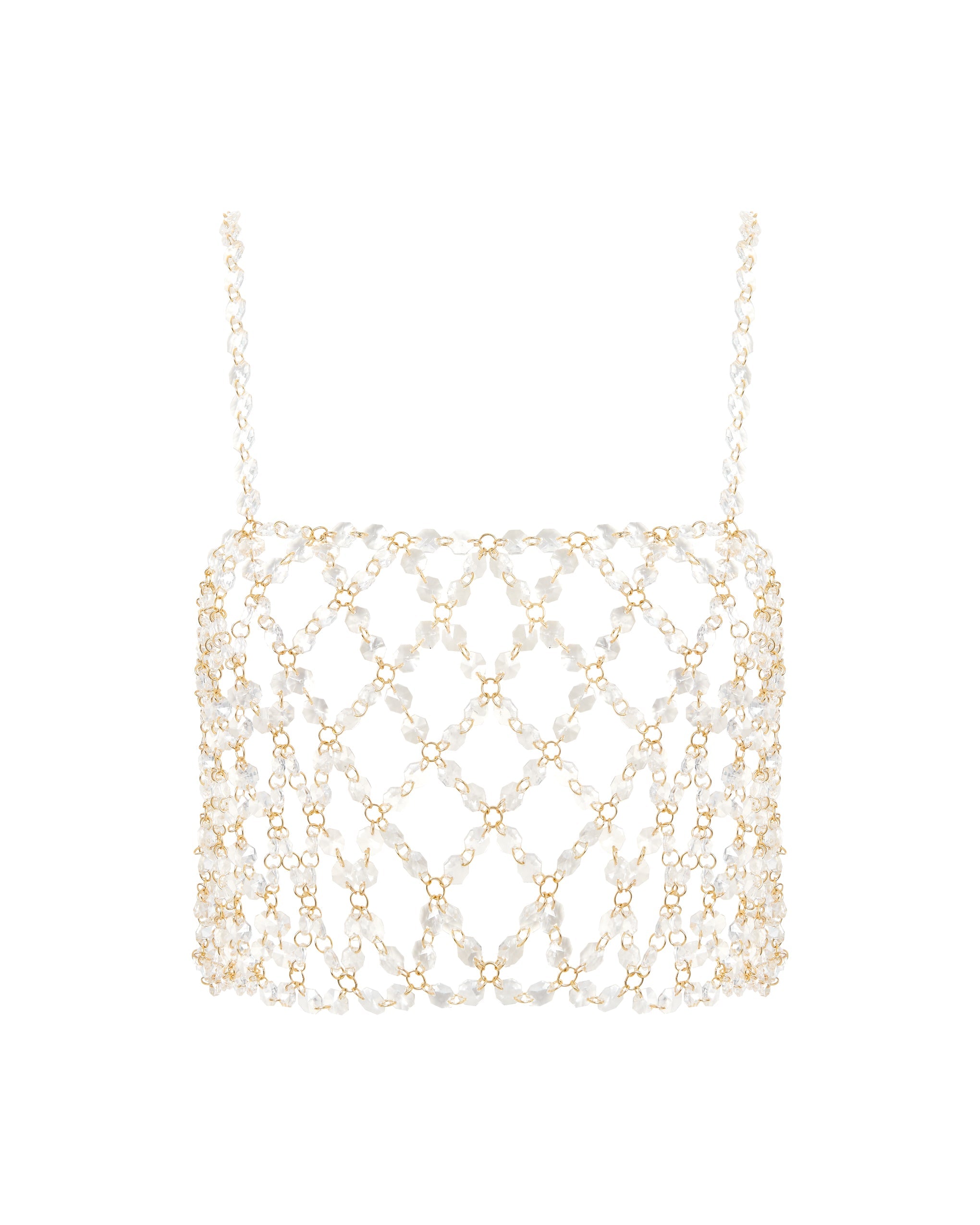 Bluebella Crystal Cami Crop Top Clear