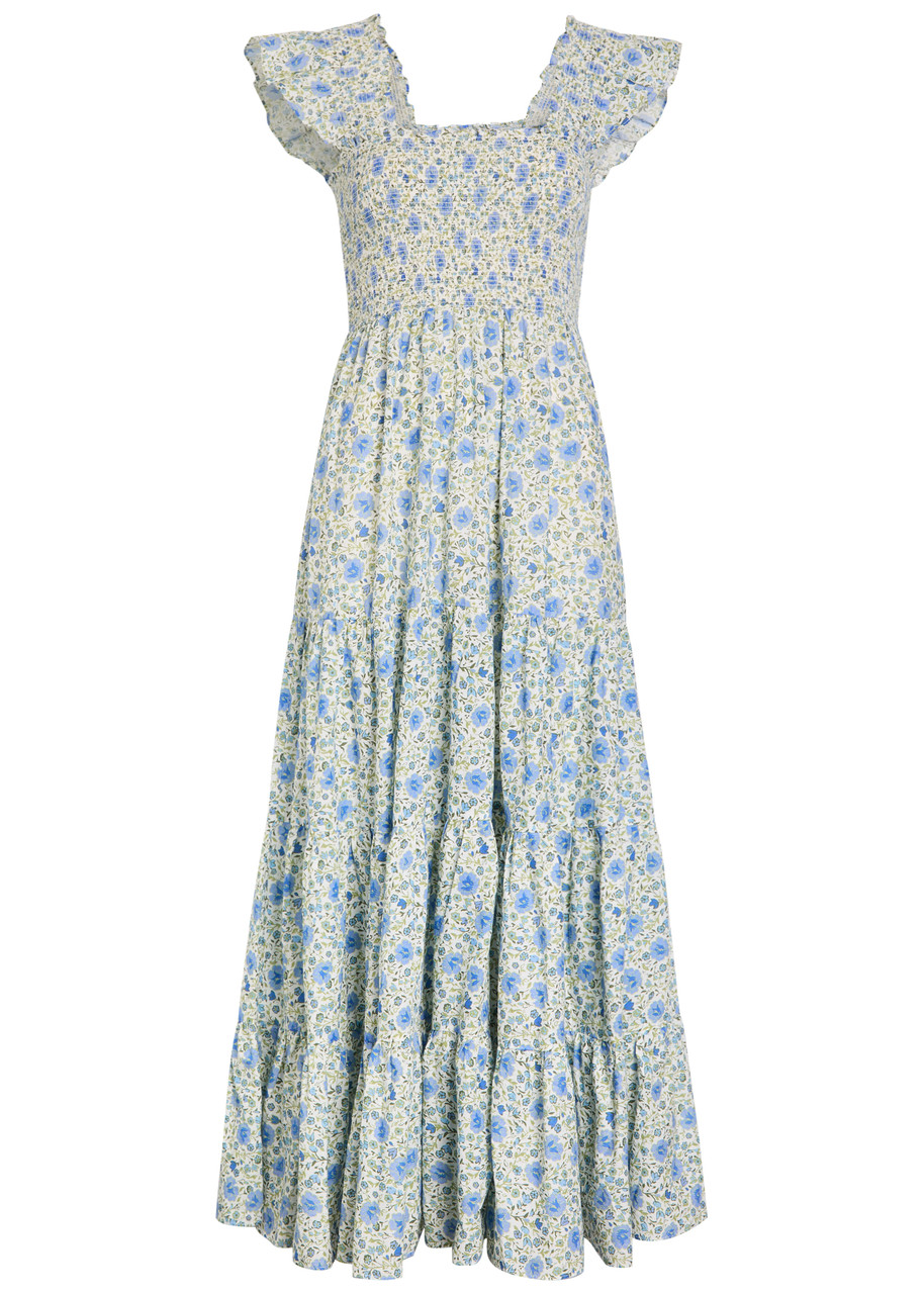 Rixo Kendall Floral-print Cotton Midi Dress - Black And White -