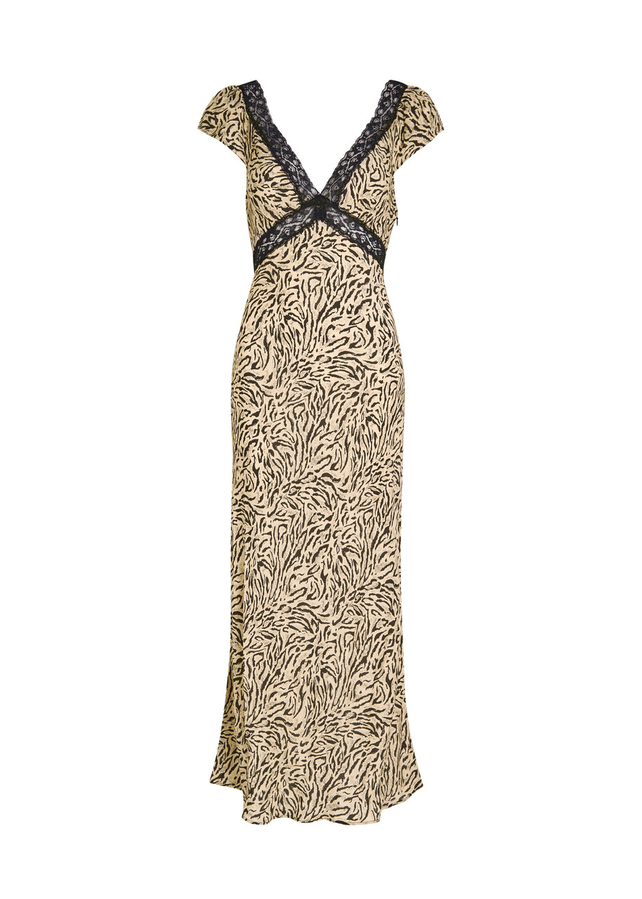 Rixo Iggy Leopard-print Crepe de Chine Midi Dress -